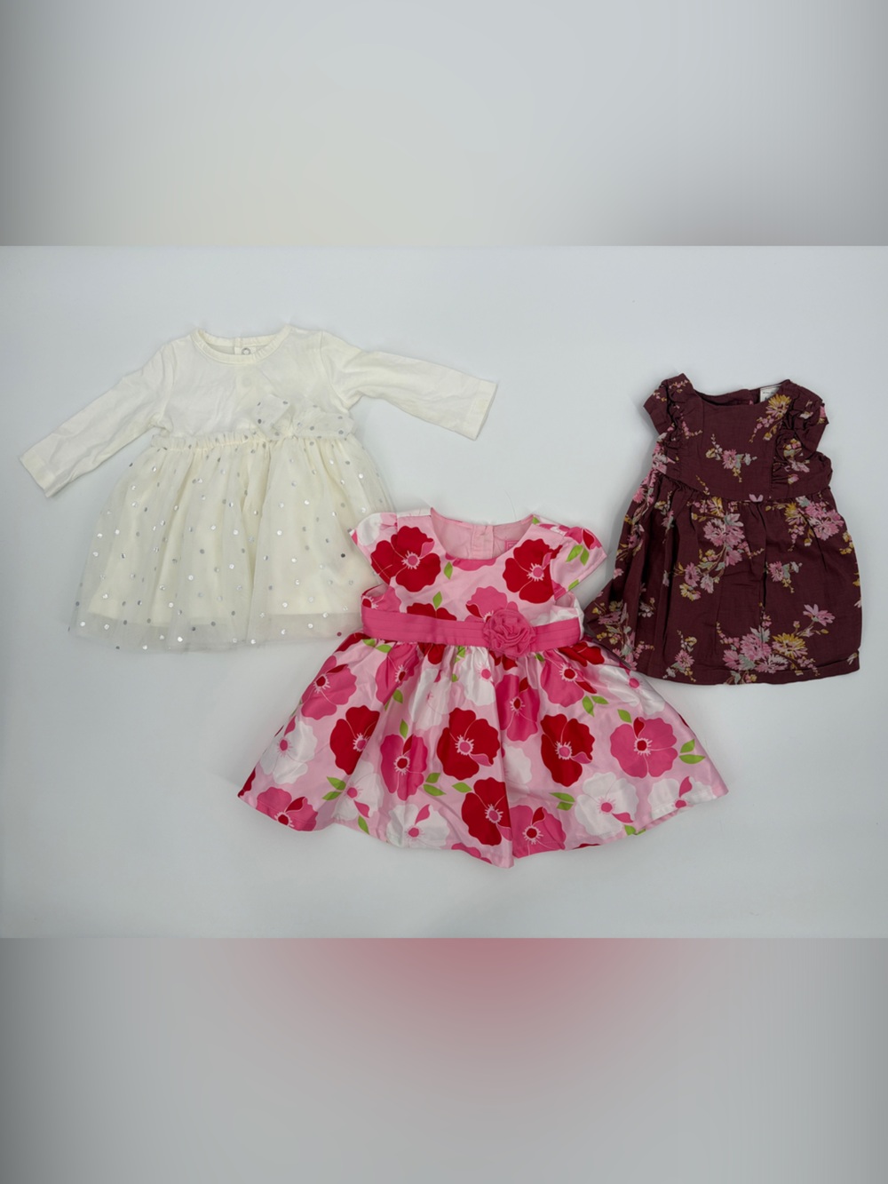 OshKosh B'gosh Pink Floral Party Dress with Ribbon